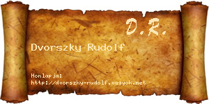 Dvorszky Rudolf névjegykártya